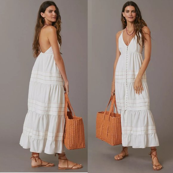 Anthropologie Dresses & Skirts - NEW Anthropologie Maeve Deep V-Neck Maxi Dress